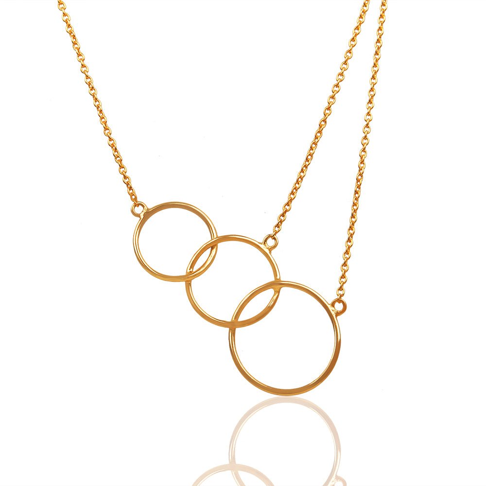 3 Tier Rings Gold Necklace - Silverings