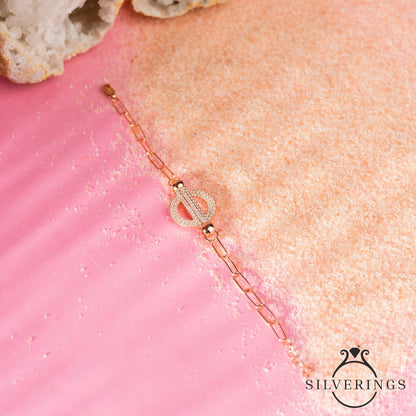 By hook or crook Rose Gold Bracelet - Silverings