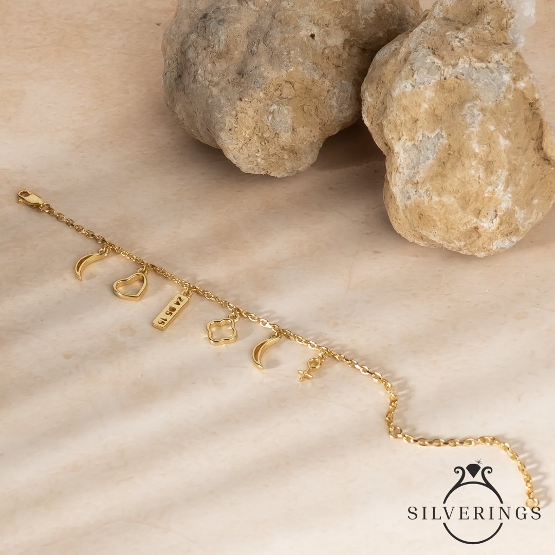 Charm My Way Gold Bracelet - Silverings