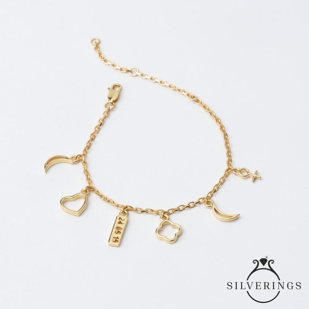 Charm My Way Gold Bracelet - Silverings