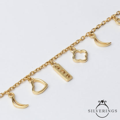 Charm My Way Gold Bracelet - Silverings