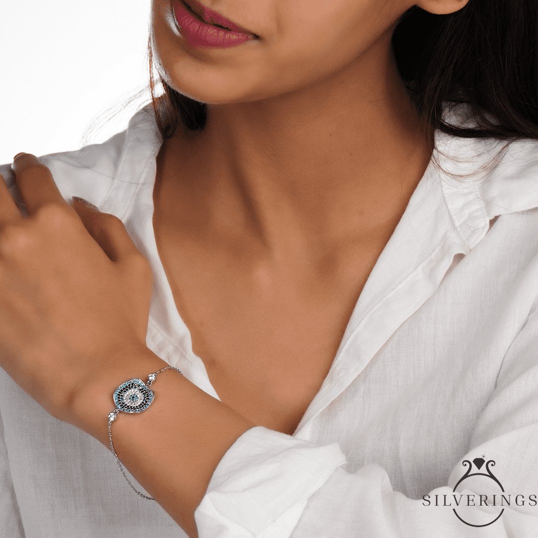 Evil eye Zircon Bracelet - Silverings