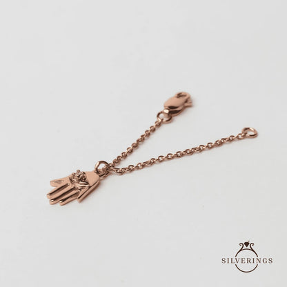 Hamsa Zircon Rose Gold Watch Charm - Silverings