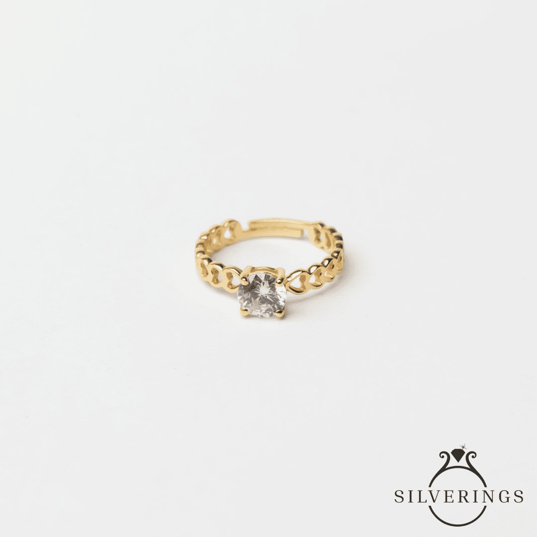 Heart up my Sleeve Gold Zircon Ring - Silverings