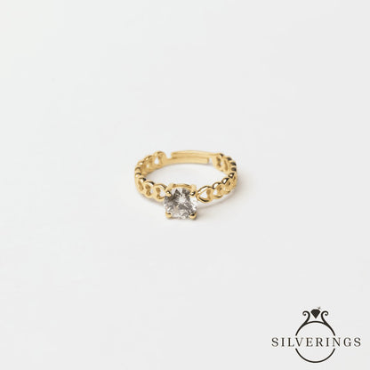 Heart up my Sleeve Gold Zircon Ring - Silverings