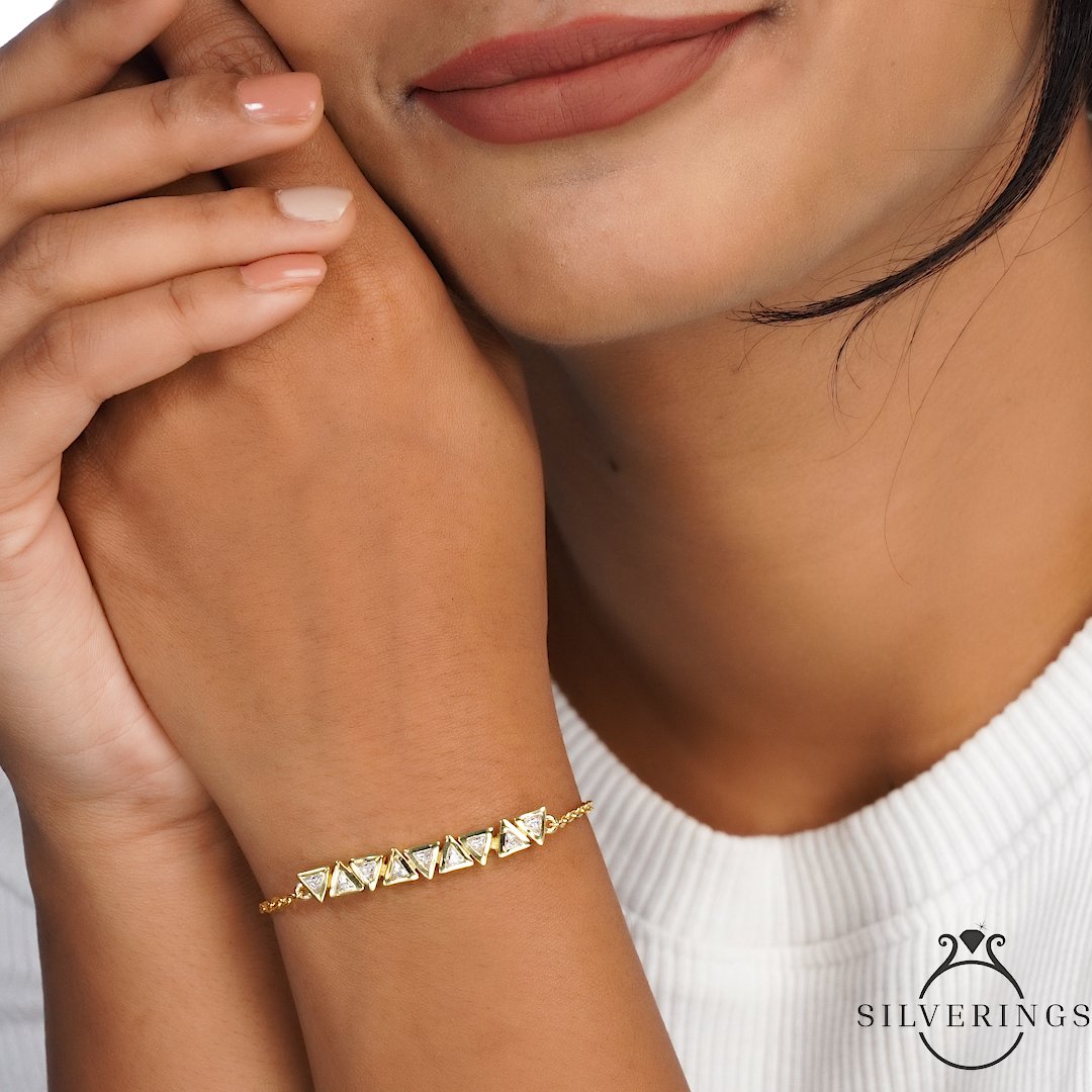 High Society Zircon Gold Bracelet - Silverings