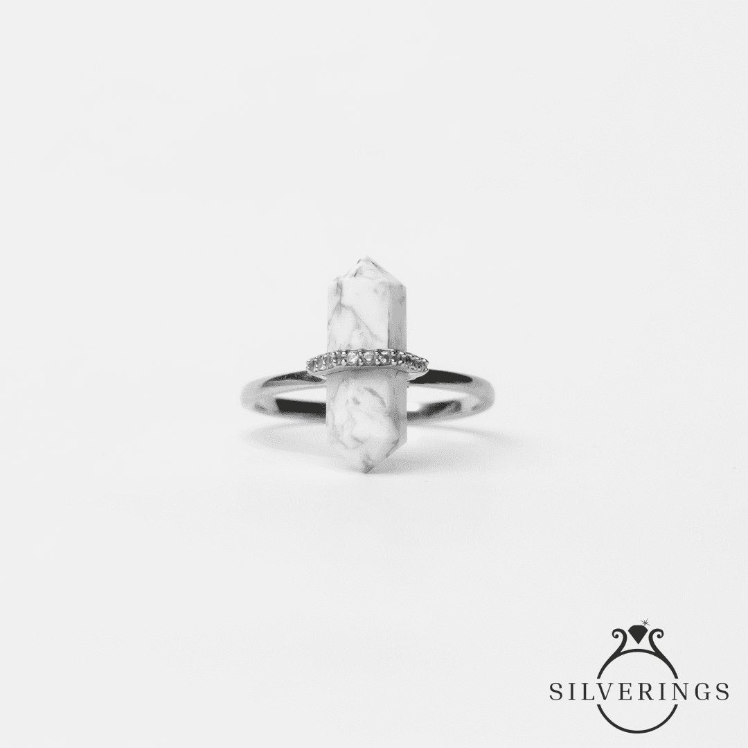 Holwilte Hexagon Adjustable Silver Zircon Ring - Silverings