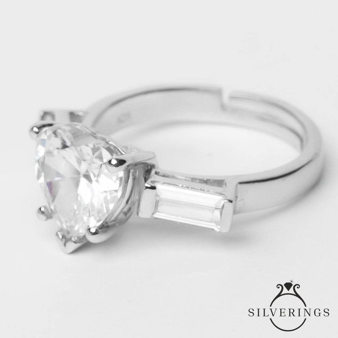 In my Heart Solitaire Zircon Ring - Silverings