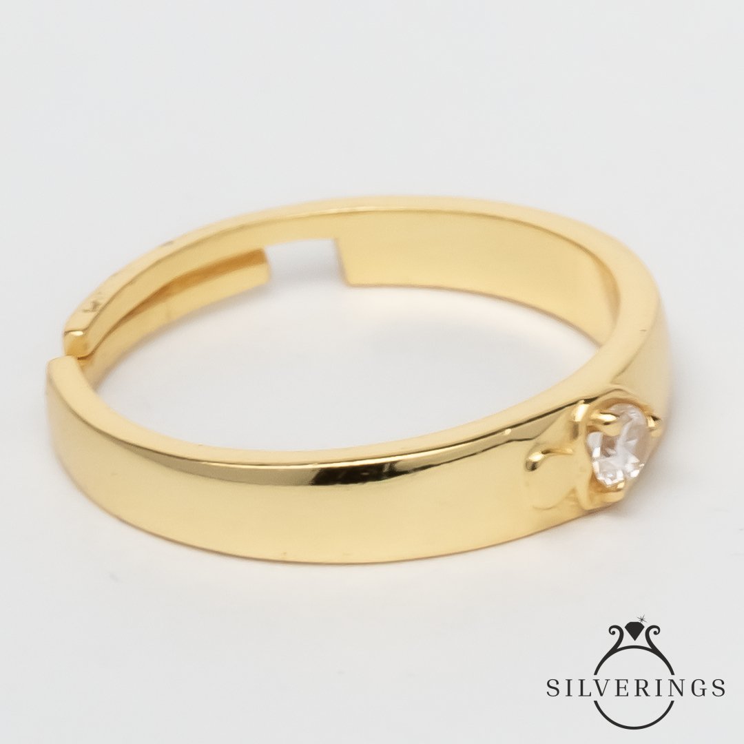 King of My Heart Zircon Love Band - Silverings