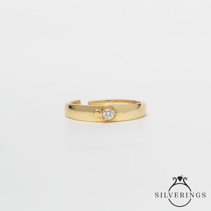 King of My Heart Zircon Love Band - Silverings