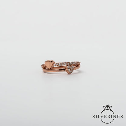 Love Connect Zircon Ring - Silverings