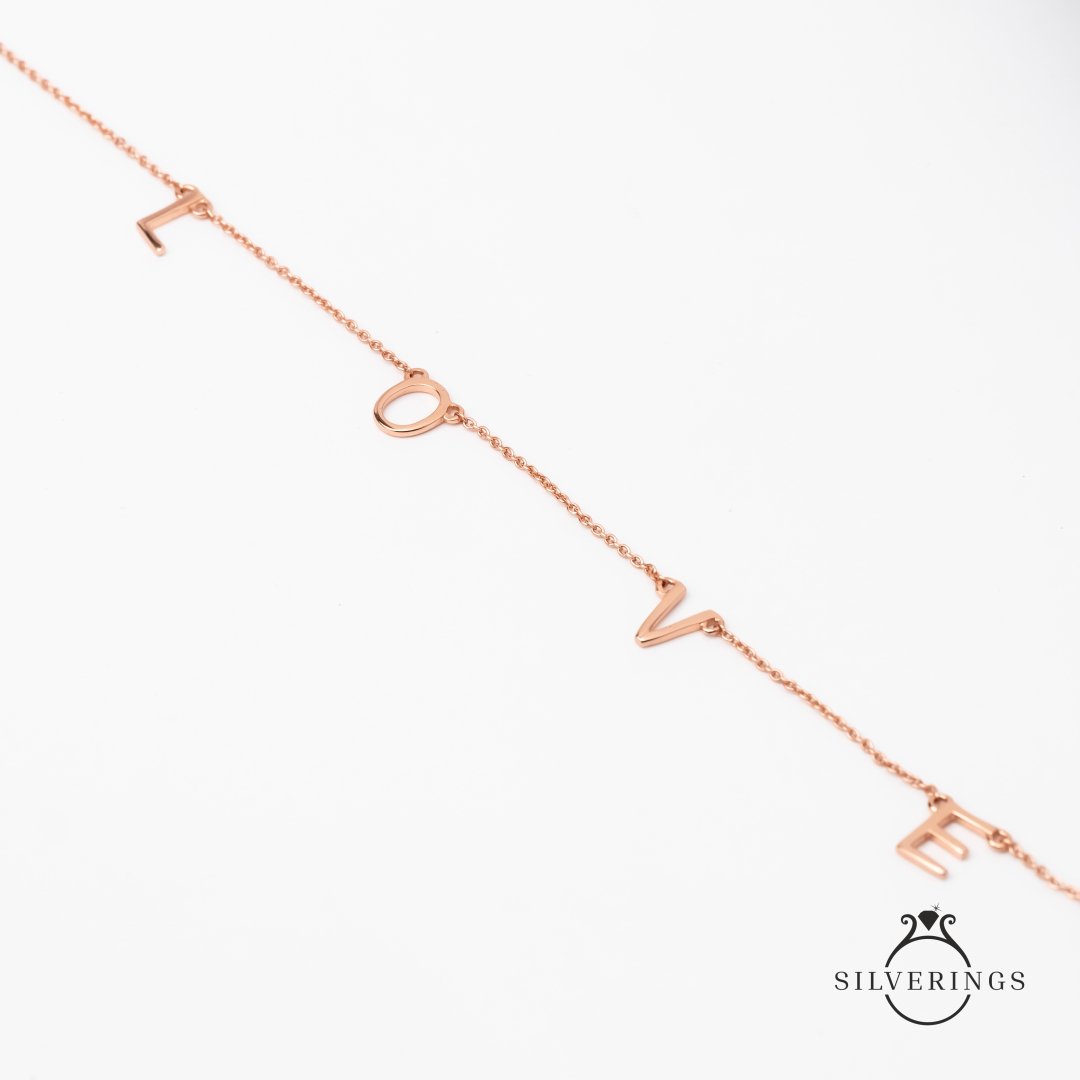 L.O.V.E Rose Gold Necklace - Silverings