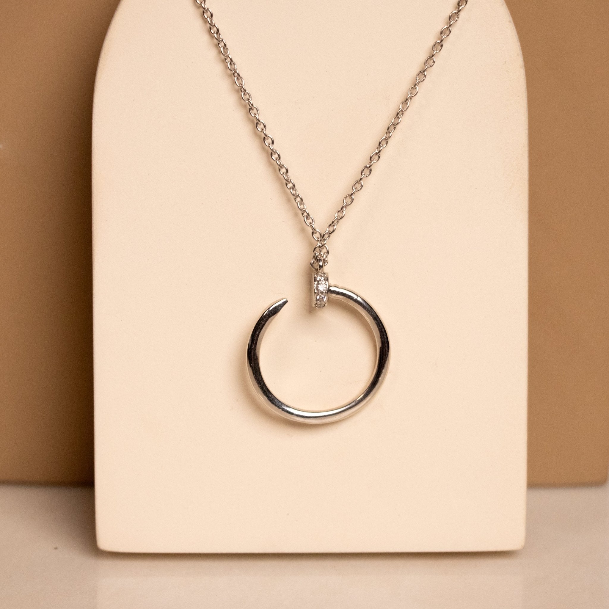 Nailed it Silver Zircon Necklace - Silverings