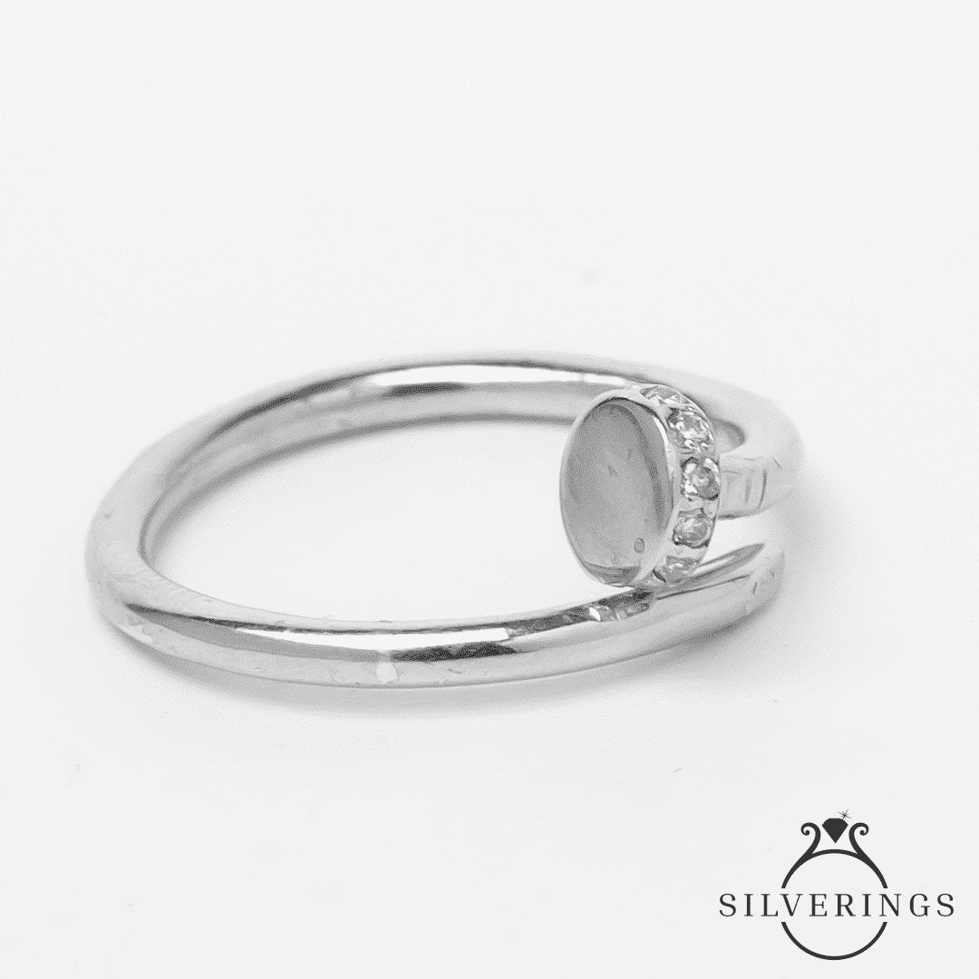 Nailed it Silver Zircon Ring - Silverings