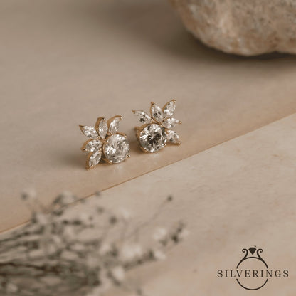 Royal Power Gold Zircon Earrings - Silverings