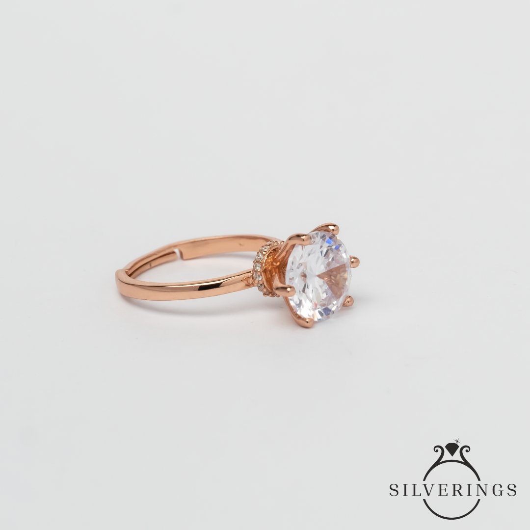 Shine bright Solitaire Zircon Ring - Silverings