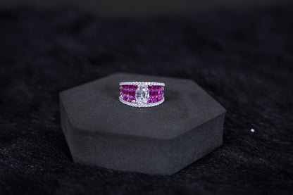 SILVERINGS 925 STERLING ETHEREAL RUBY SILVER RING - Silverings