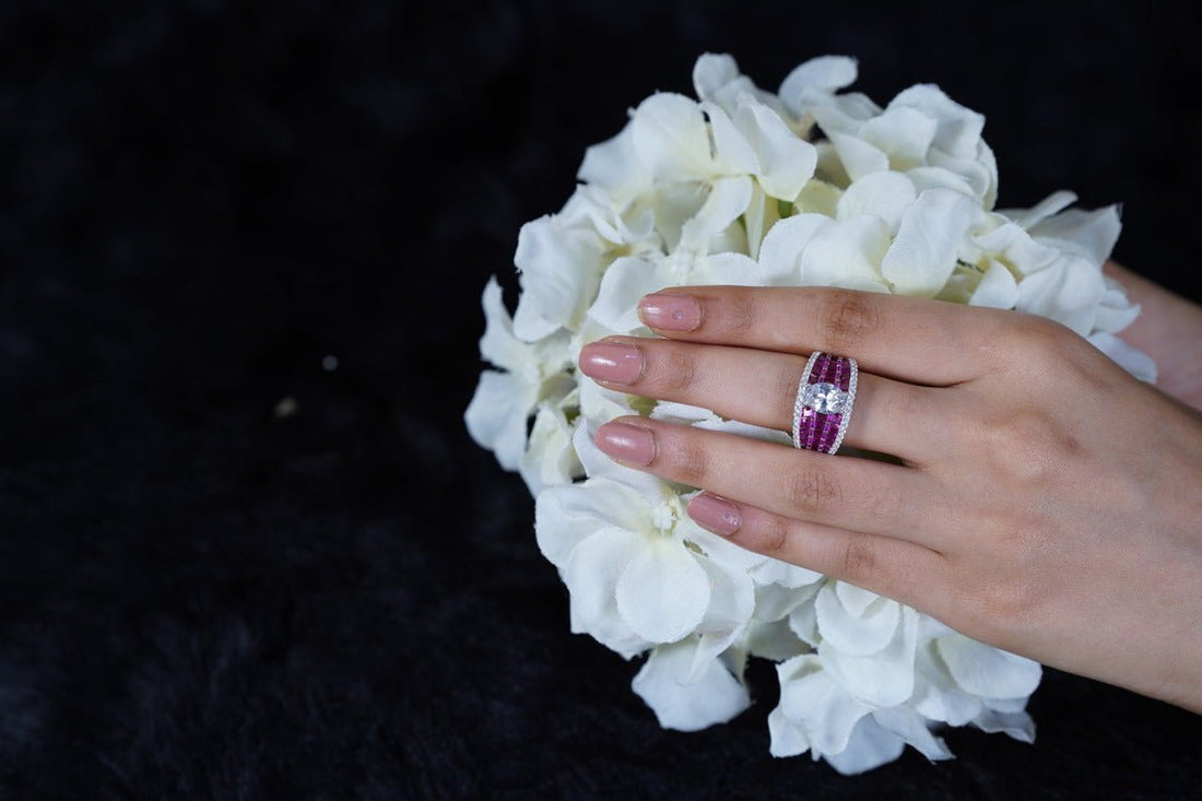 SILVERINGS 925 STERLING ETHEREAL RUBY SILVER RING - Silverings