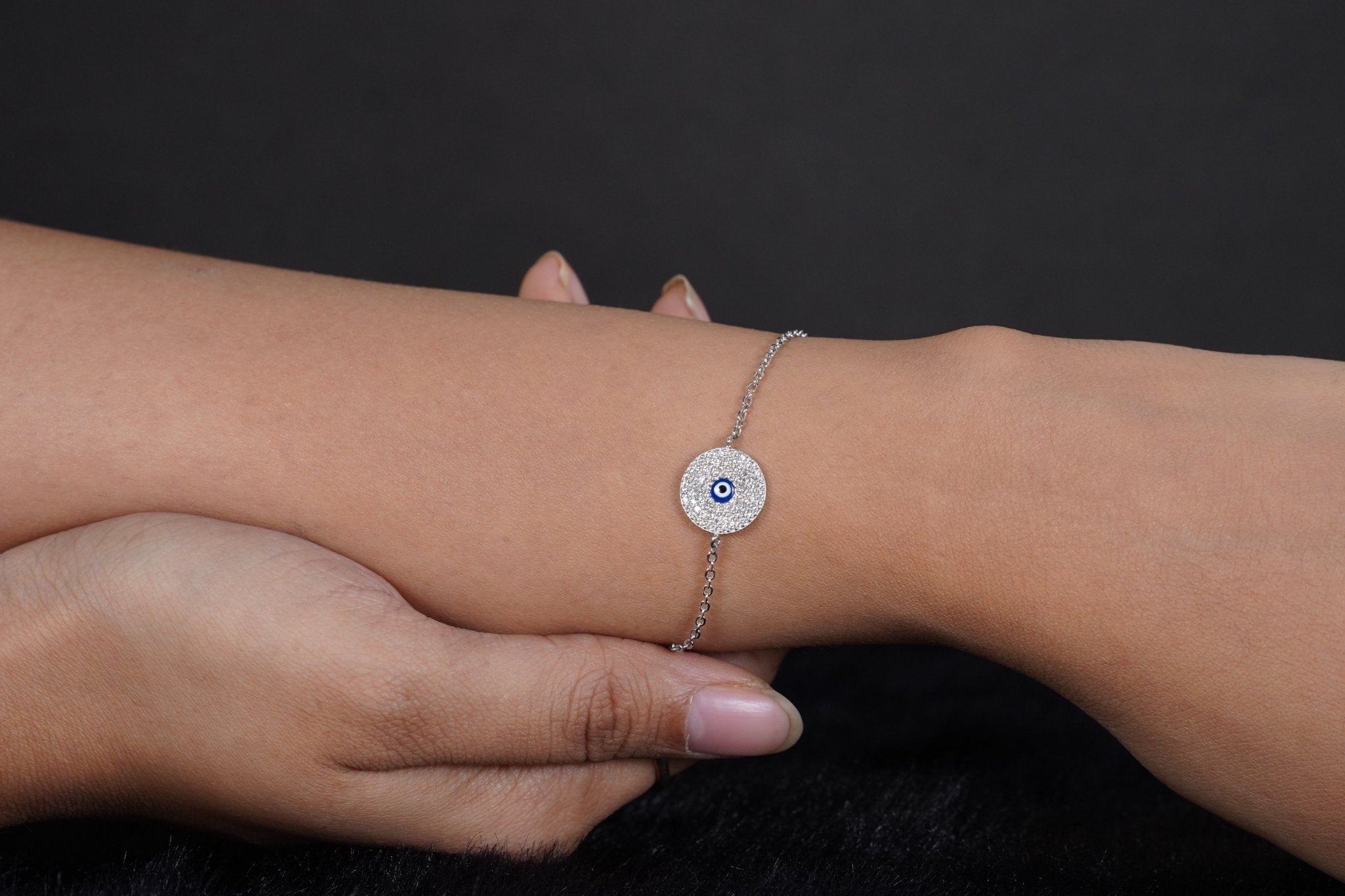 SILVERINGS 925 STERLING EVIL EYE SILVER BRACELET - Silverings