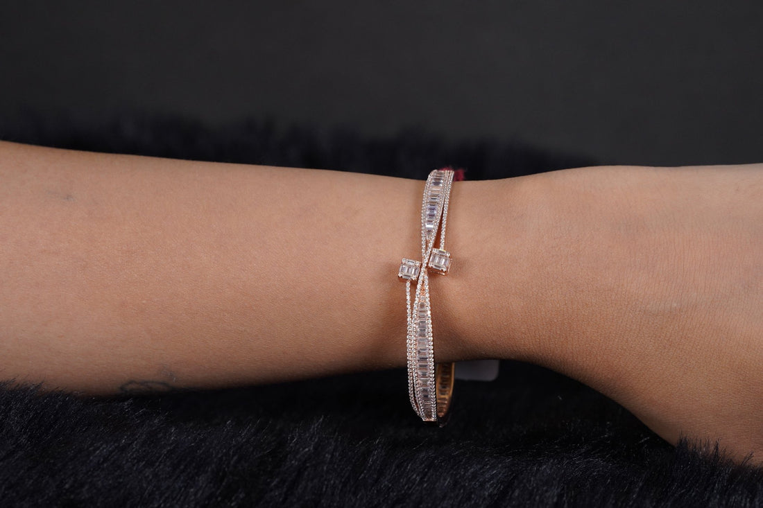 SILVERINGS 925 STERLING OLIVIA ROSE GOLD DOUBLE SIDED BRACELET - Silverings