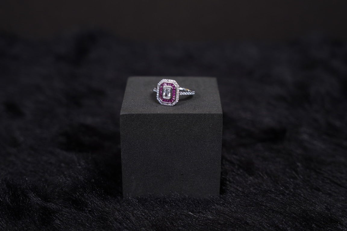 SILVERINGS 925 STERLING ROYAL RUBY SILVER RING - Silverings