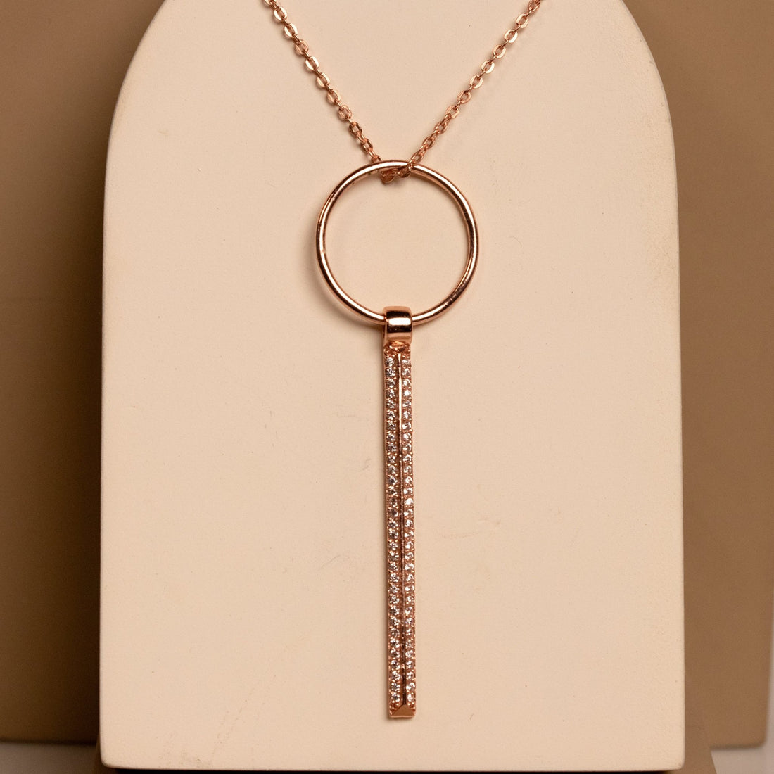 Skylight Zircon Neck Dangler (Comes with a Rose Gold Chain) - Silverings