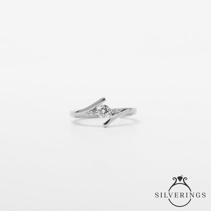 Solitaire Affair Zircon Ring - Silverings