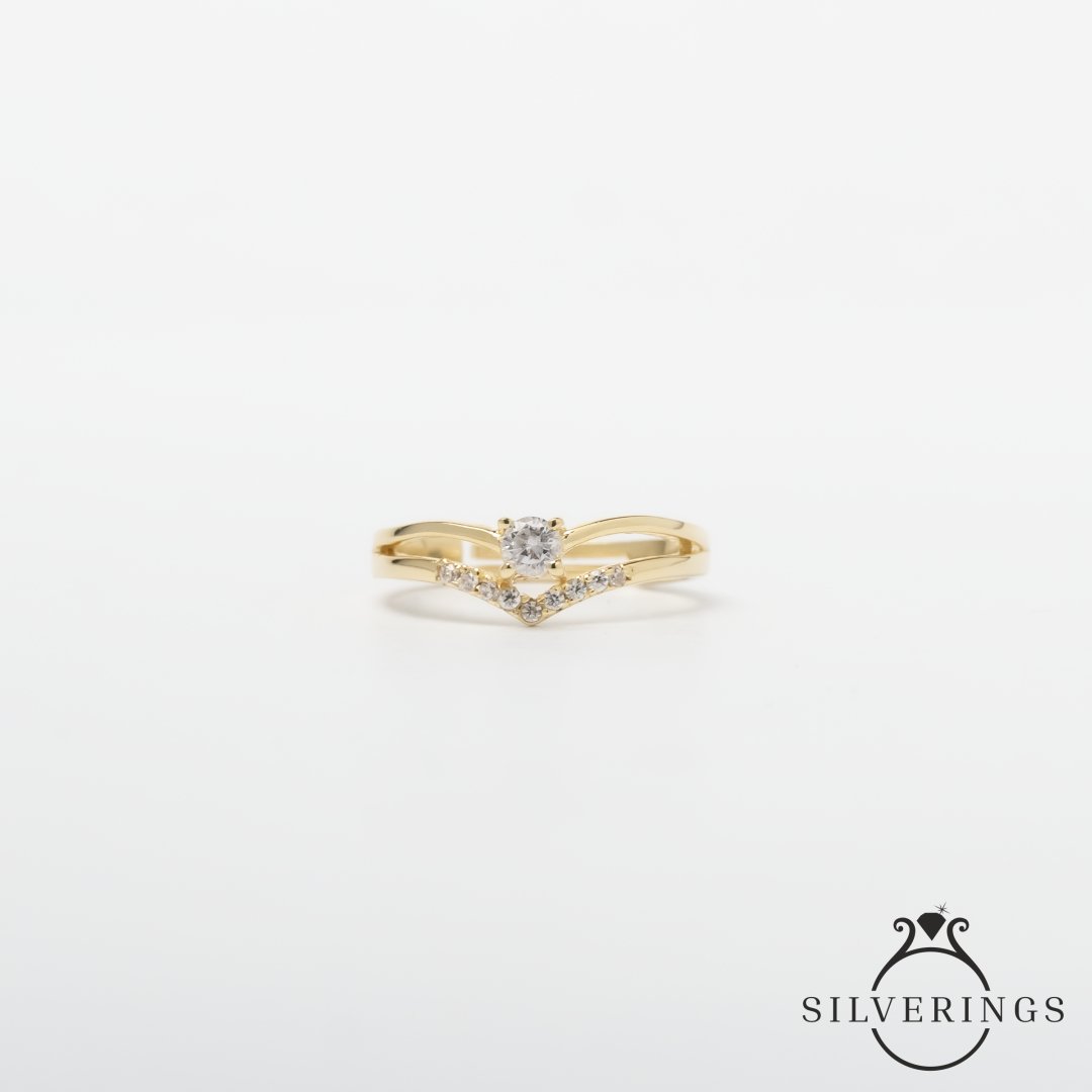 Solitaire drop Zircon Ring - Silverings