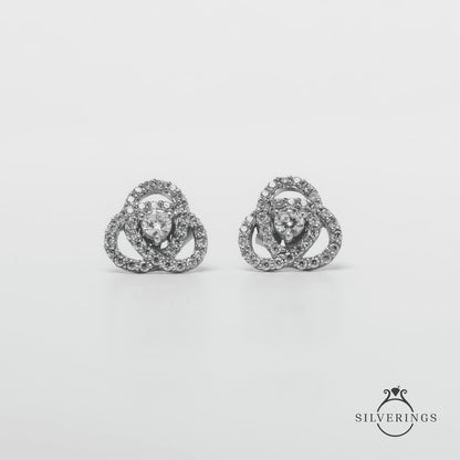 Spiral Zircon Earrings - Silverings