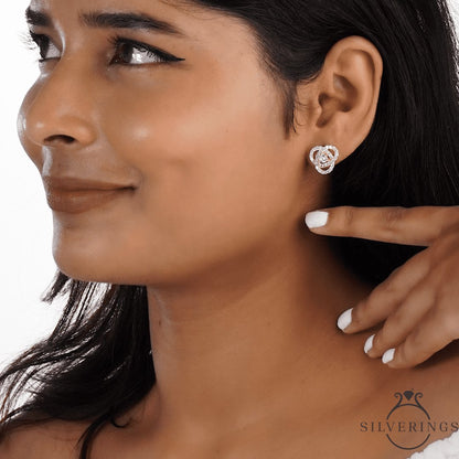 Spiral Zircon Earrings - Silverings