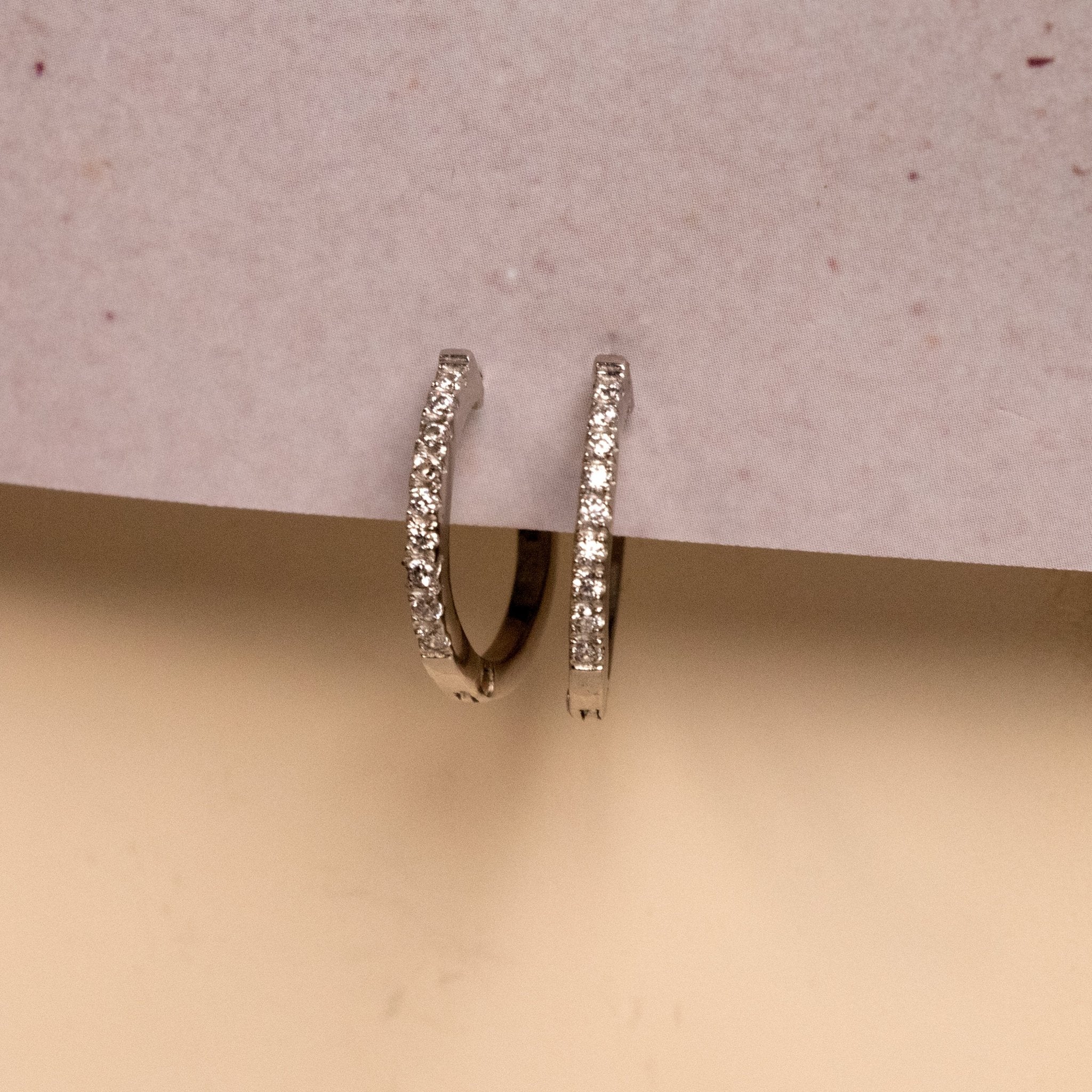 Star Studded Zircon Gold Hoop Earrings - Silverings