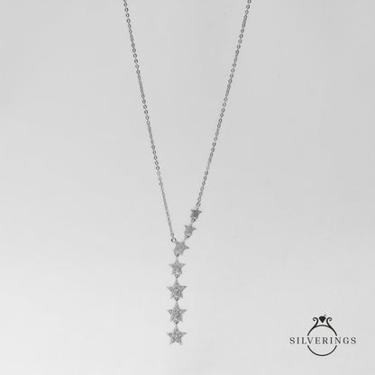 Star Studded Zircon Gold Neck Dangler - Silverings