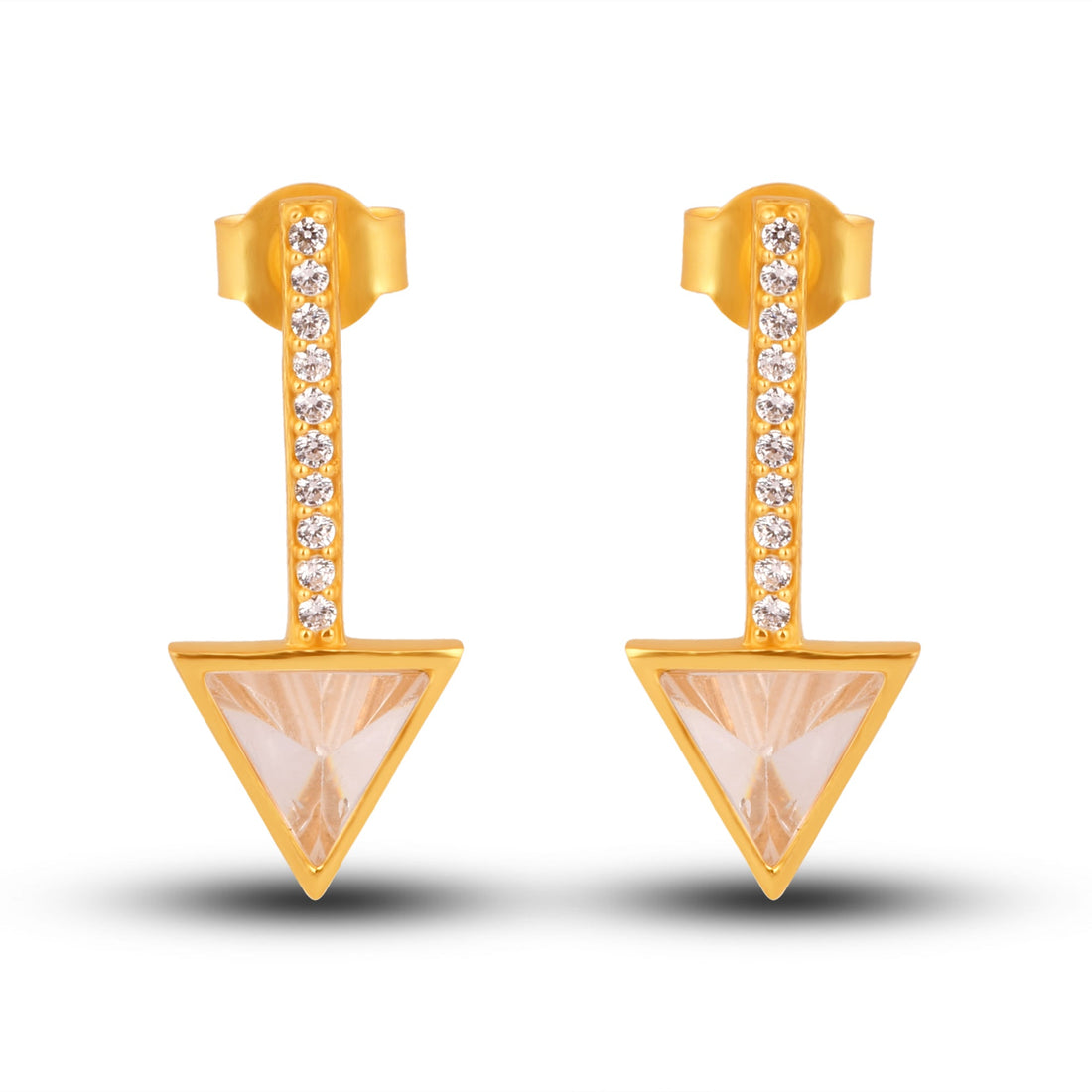 That’s the Right Way Gold Zircon Earrings - Silverings