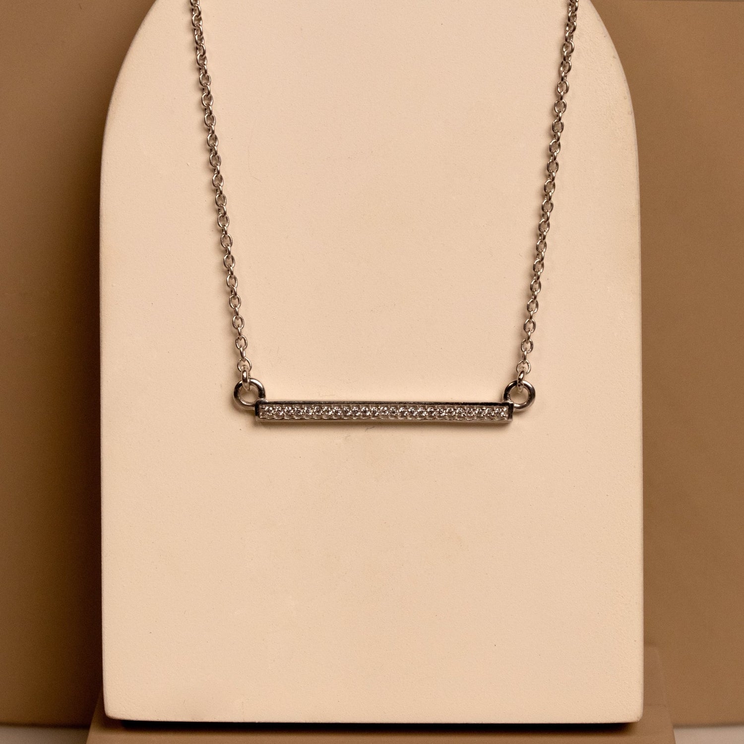 The Ultimate Bar Silver Zircon Necklace - Silverings