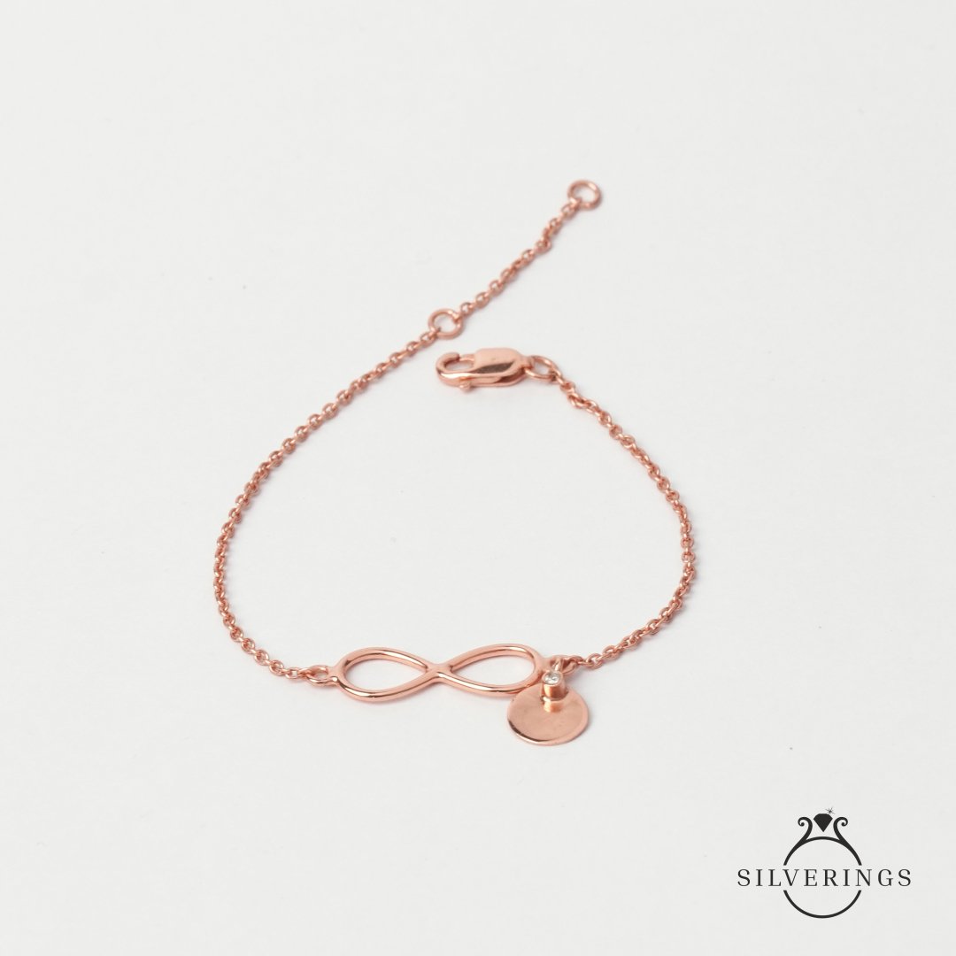 Until Forever Infinity Rose Gold Bracelet - Silverings