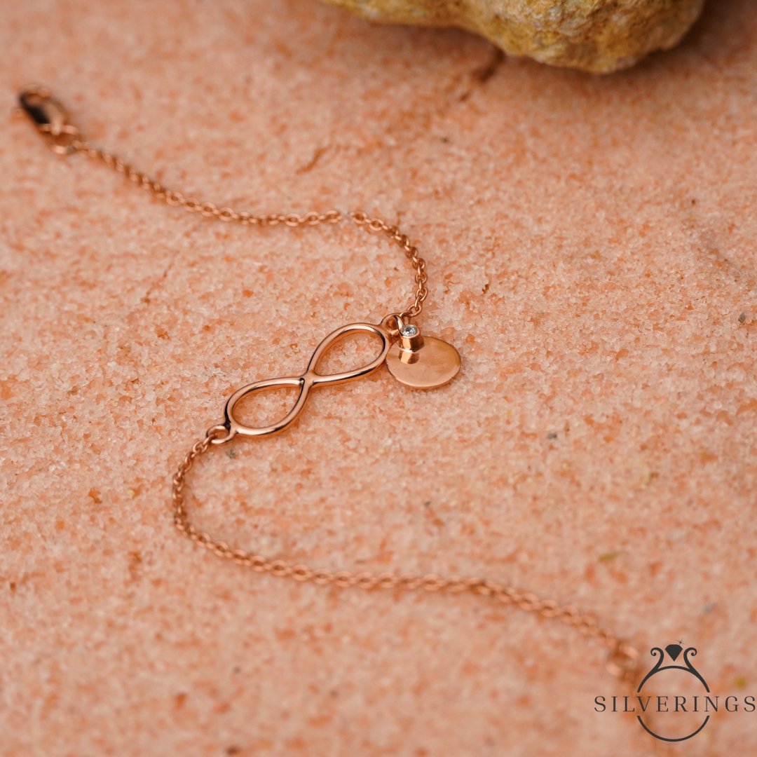 Until Forever Infinity Rose Gold Bracelet - Silverings